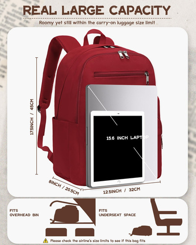 Backpack For Middle High School Mochila Roja Oscura Para Ado