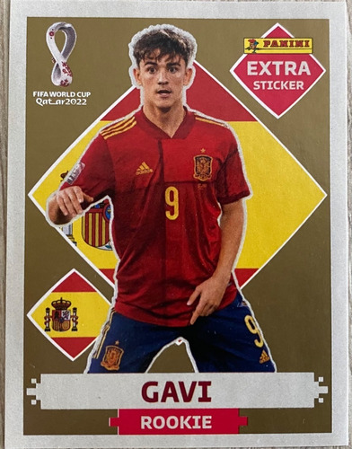 Panini Extra Sticker Gavi Gold Oro Rookie España