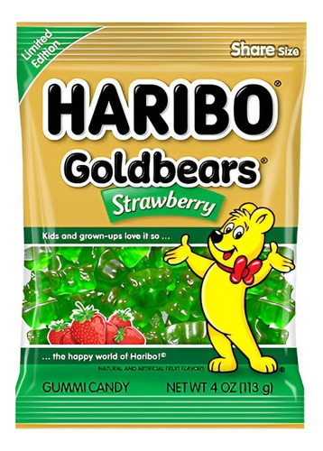 Gomitas De Ositos Haribo Sabor Fresa 113g Strawberry Ed. Ltd