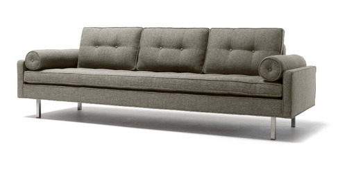 Sillon Sofa 3 Cuerpos Vioski Chicago Gris Claro / Kubus