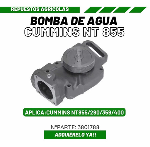 Bomba De Agua Cummins 855 Big Cam