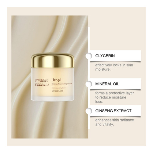 Crema Rejuvenecedora De Ginseng, Humectante Y Revitalizante