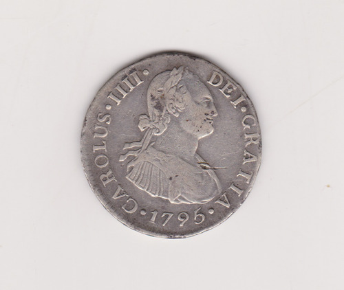 Moneda Peru 2 Reales Año 1795 Ij Plata Muy Buena 