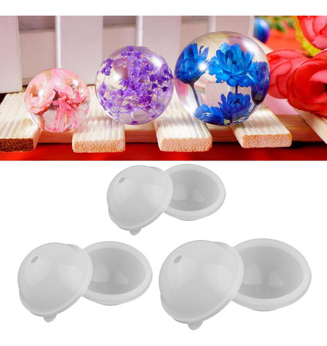 Molde De Bola De Esfera Diy De Silicona De 3 Piezas Para