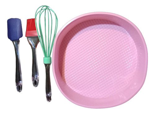 Set X4 Reposteria Tartera, Pincel, Espatula-batidor Silicona