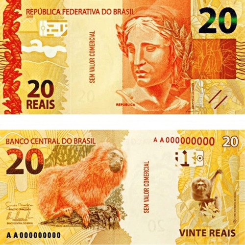 Nota Dinheiro 20,00 Reais  Pct C/ 25 Cédulas