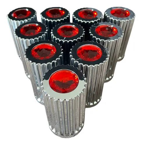 comprar Cubre Tuerca Cromada Con Gema Roja A Presion Unemon 40pz