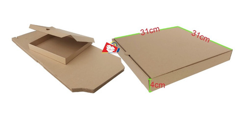 Caja De Pizza En Carton  31cmx31cmx4 Cm