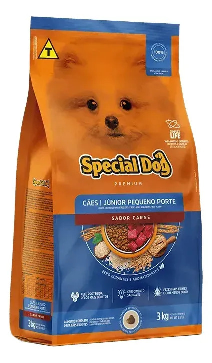 Ração Special Dog Jr Cães Filhotes Raças Pequenas Carne 3 Kg