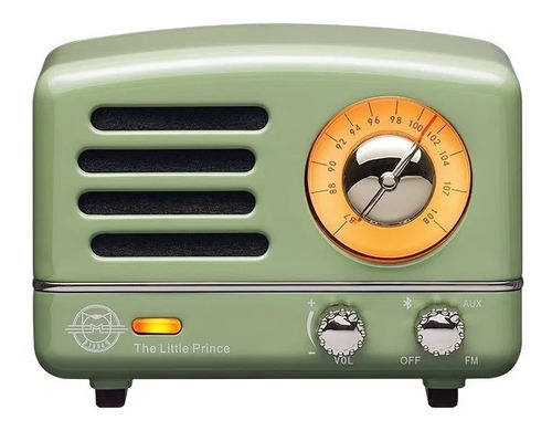 Bocina Bluetooth Y Radio Fm Vintage Madera/metal Colores Color Verde