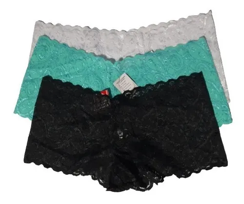 Ropa Interior Mujer Panties Cacheteros Encaje Por 3 Unidades