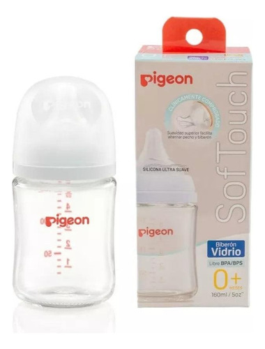 Mamadera Pigeon Vidrio Softouch Boca Ancha  160 Ml. 0+ Meses