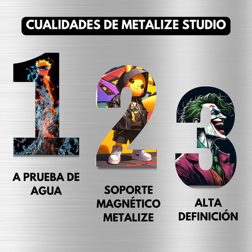 Poster Mario Bros Colorart Metálico + Soporte Magnetic 20x30