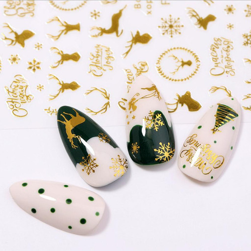 Patrones Mixtos Etiqueta De Uñas De Navidad Copos De Nieve