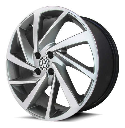 Rodas Volkswagen Gol Voyage Aro 17 4x100 (jogo) +bicos S265 Cor Grafite Diamantado