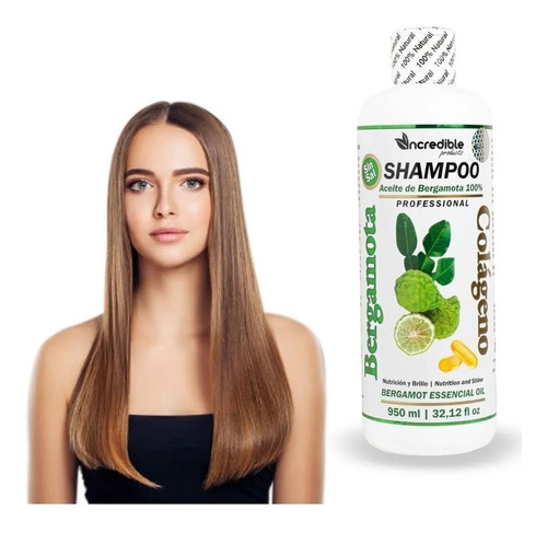 Shampoo Bergamota + Colageno Sin Sal Nutricion Brillo 950ml