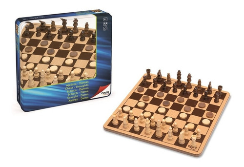 Juego De Mesa Ajedrez De Madera Cayro Metal Box Original