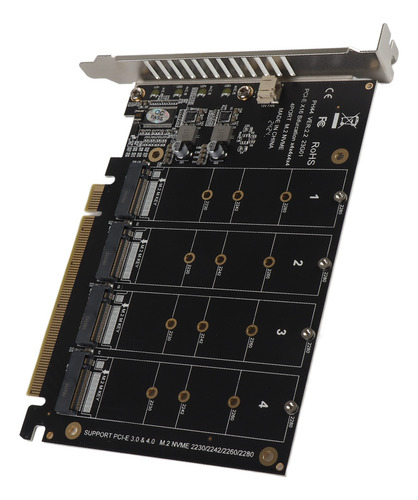 Tarjeta De Adaptador 4 Puerto M.2 Nvme Ssd A Pcie X16 M Key