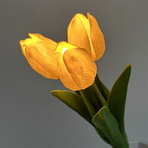 Luz Nocturna Decorativa De Tulipán De Flores Artificiales