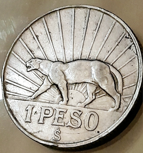 Moneda Uruguay 1942 Plata Artigas