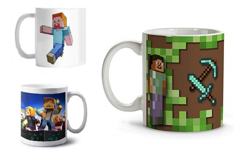 Imagen 1 de 7 de Tazas Personalizadas Diseño Minecraft C/caja Sublimada Bola8