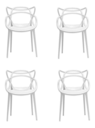 Silla de comedor InnGroup InnGroup Master, estructura color blanco, 4 unidades