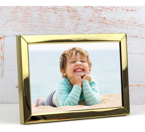 Kit 3 Porta Retratos 2 10x15 E 1 15x20 Kit Moderno Dourado Liso Dourado
