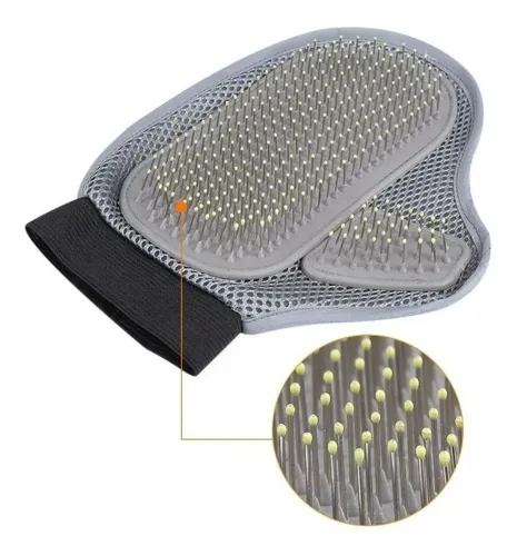 Cepillo Guante Manopla C/ Cerdas De Acero Inox Perros Y Gato
