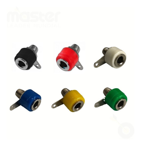 Conector Jack Hembra Banana P/ Chasis 5 Cada Color Pack X 30