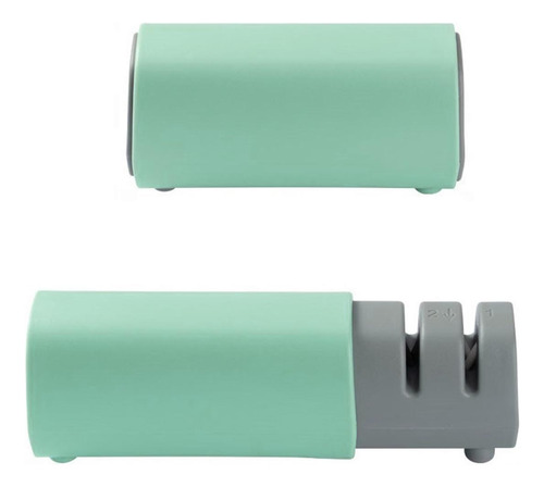Afilador Cuchillos 2 Filos Portatil Cocina Plegable Manual Color Verde
