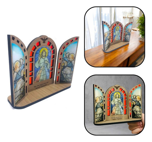 Capela Vitral Jesus Misericordioso Marfim Com Porta
