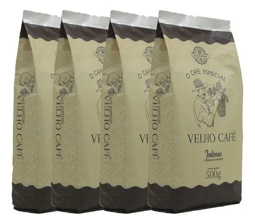 Kit 4 Pacotes Café Especial Velho Café 500g Torrado E Moído