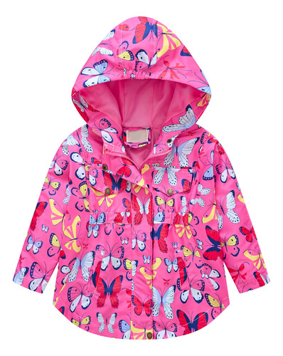 Chaqueta A Prueba De Viento Con Estampado Lindo Para Niñas,