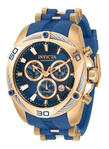Precioso Reloj Invicta Bolt 31318 Azul / Dorado Nuevo!