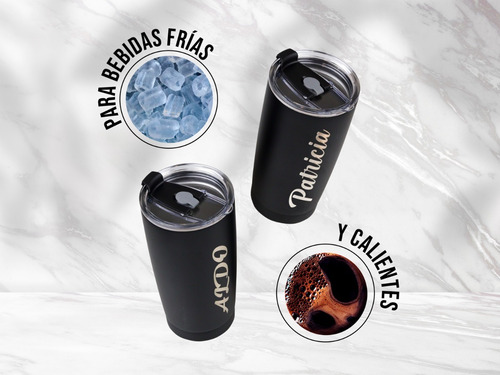Imagen 7 de 10 de Vaso Termo Acero Inoxidable P/ Cafe 20oz Térmico Tapa Ce-t01