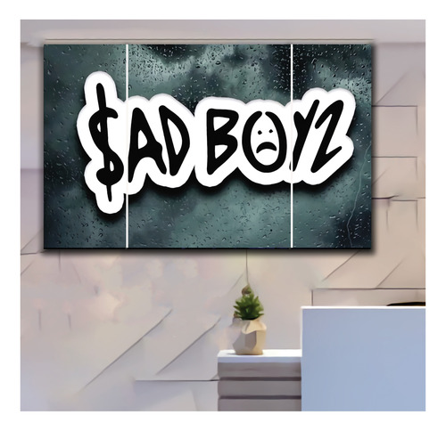 Cuadro Junior H Sad Boyz Musica  En 3 Piezas 50x80 Cm