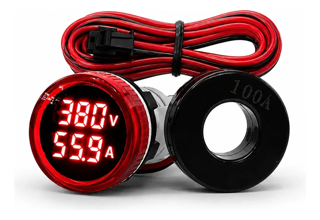 Voltímetro Amperímetro Digital Polus PL-SVA 50V 500V Vermelho