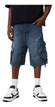 Comprar Bermuda Baggy Hombre Cargo Rigida Relaxed Fit Lex Blue Bond