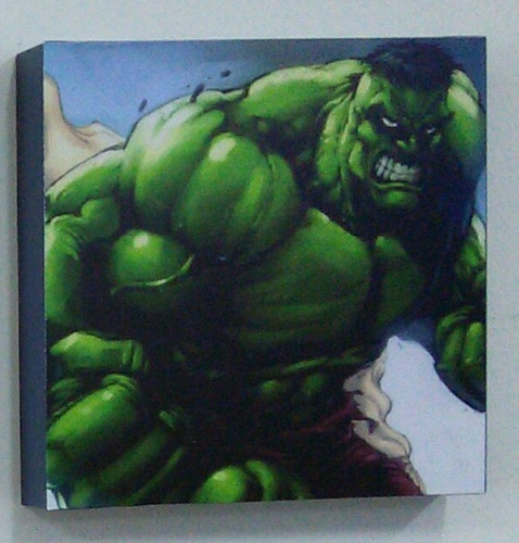 Imagem 1 de 2 de Mini Quadro De Madeira Marvel O Incrível Hulk Os Vingadores
