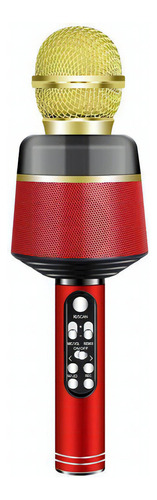 Micrófono Inalámbrico Bluetooth Karaoke Led Ultravoice Color Rojo