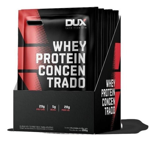 Suplemento em pó Dux Nutrition  Whey Protein Concentrado proteínas Whey Protein Concentrado sabor  cookies em sachê de 900mL  pacote x 10 u