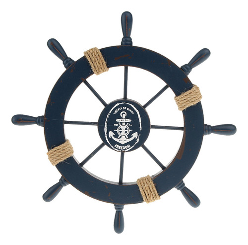 Decoración Colgante De Barco De Madera De Playa Azul Oscuro