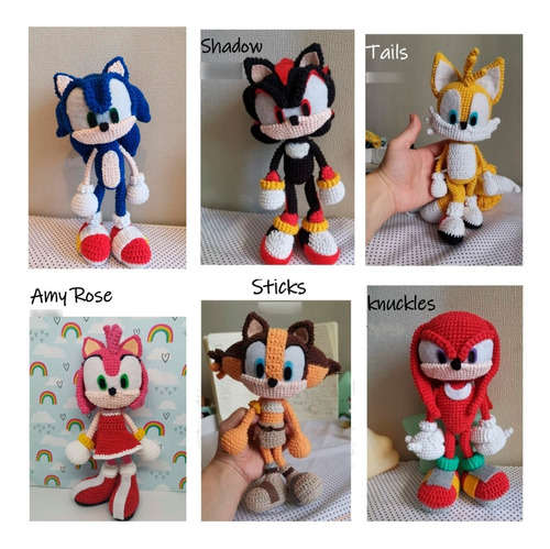 Patrones Sonic Y Sus Amigos Amigurumi Tutoriales Crochet X6 | MercadoLibre