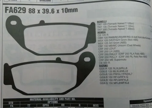 comprar Pastilla Freno Brenta Ft 3151 (fa629) Honda Invicta 150 \u002F Cb