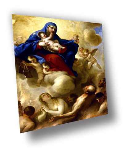 Lienzo Canvas Arte Sacro Virgen Jesús Alma Purgatorio 107x80