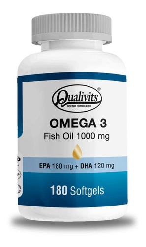 Omega 3 Fish Oil 1000 Mg - Qualivits 180 Cápsulas - Envíos