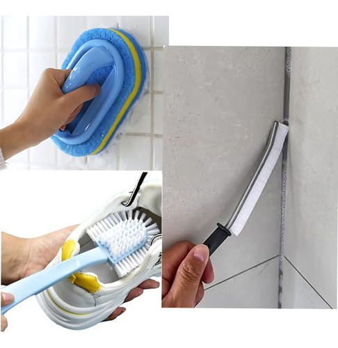 Set De 4 Cepillos De Limpieza Uso Multifucional Cocina Baño