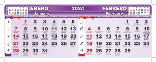 Santoral Bimestral Para Calendarios 2024