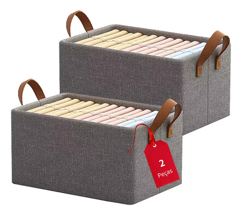 Cesta Organizadora De Tela Plegable Grande En L Para Armario