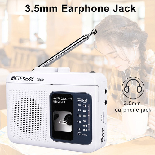 Rádio De Reprodução De Cassetes Retekess Tr606 Gravador De V